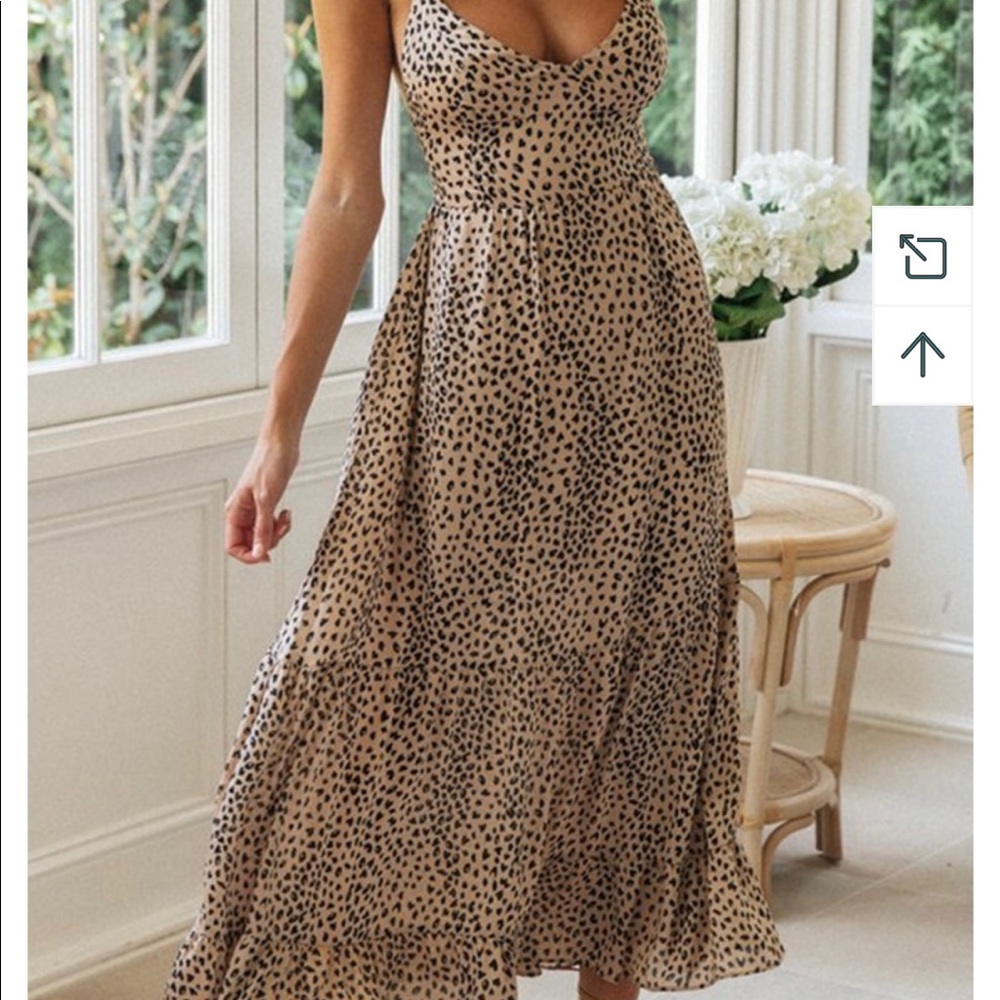 Leopard cross back mix dress